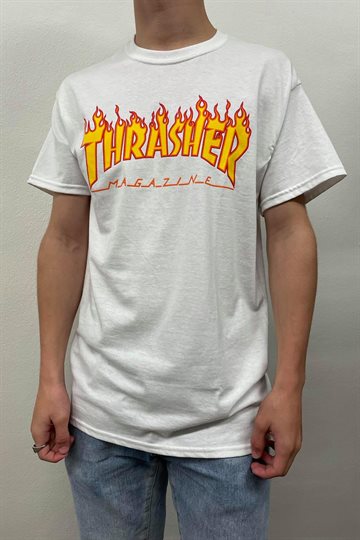 Thrasher T-shirt - Flame - Vit